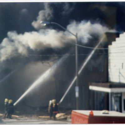 Photograph, Capreol Hardware Store Fire, May 2nd 1986.