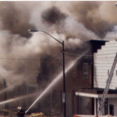Photograph, Capreol Hardware Store Fire, May 2nd 1986.