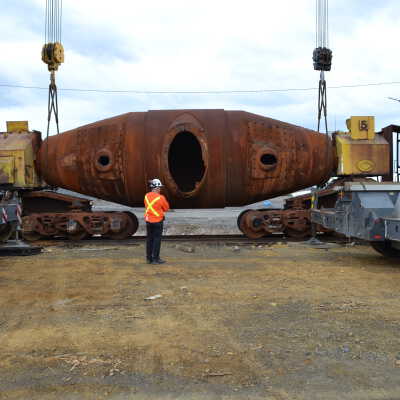 Photograph, NORMHC, Hot Metal Car move from INCO to Prescott Park.