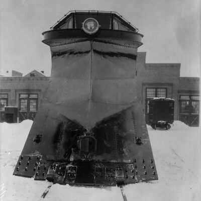 Photograph, Canadian National Railways (CNR) snow plough series No. 55499 built at Winnipeg Shops.