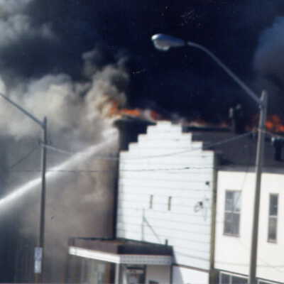 Photograph, Capreol Hardware Store Fire, May 2nd 1986.