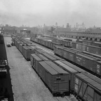 Photograph, Railway freight yards, Toronto, Ontario, Canadian National Railways.