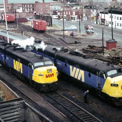 Photograph - Two VIA Rail passenger trains