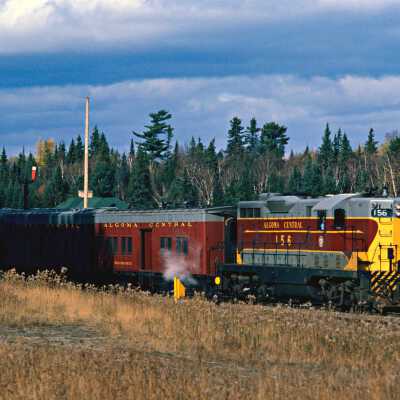 Photograph, Algoma Central Locomotive 156, Mekatina, 1976.