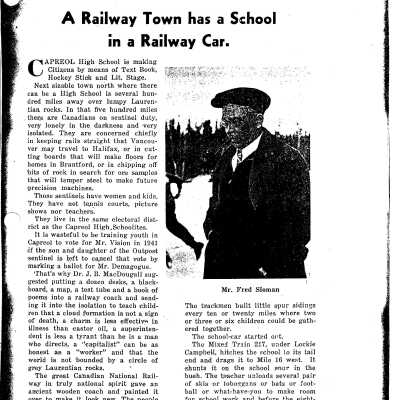 A Railway Town has a School in a Railway Car