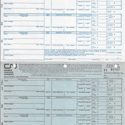 Canadian National: Shipping Express Contract Bill of Lading: Carrier’s Copy and Shipper’s Copy
