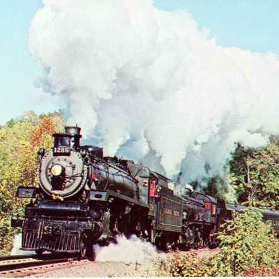 Photograph, Postcard, Canadian Pacific 1286 and 972, October 22, 1966,Western Maryland, USA.
