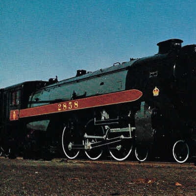 Canadian Pacific Postcard showing Royal Hudson Steam Engine #2858 at the National Museum of Science and Technology