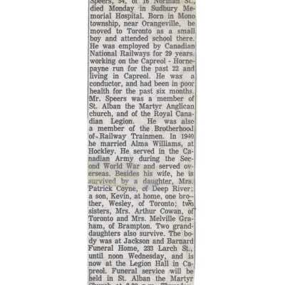 Document, Obituary, Edward Speers