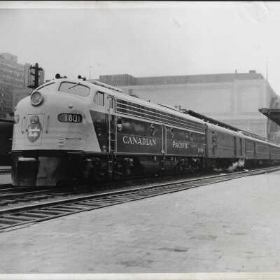 Canadian Pacific Diesel Locomotive 1801 at the North Station in Boston Massachusetts