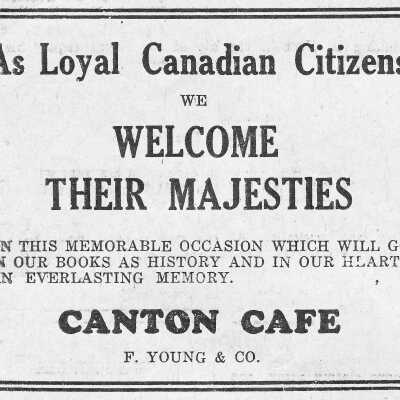 Newspaper Advertisement, Canton Cafe, 1939.