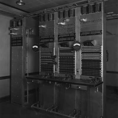 Photograph, Canadian National Railways (CNR) Telegraph switchboard.