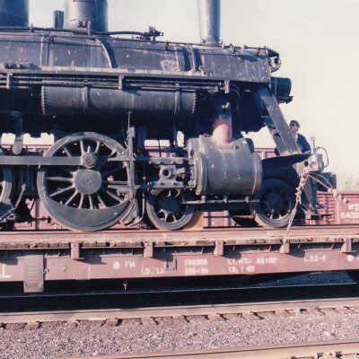 Photograph - Canadian National Steam Locomotive 152 being transported (Series of 49 Pictures)