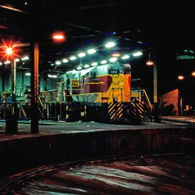 Photograph, Algoma Central Locomotive 158, Steelton, 1981.