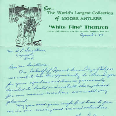 Letter to Ernst Souilliere from Fred Thompson, April 1 1982