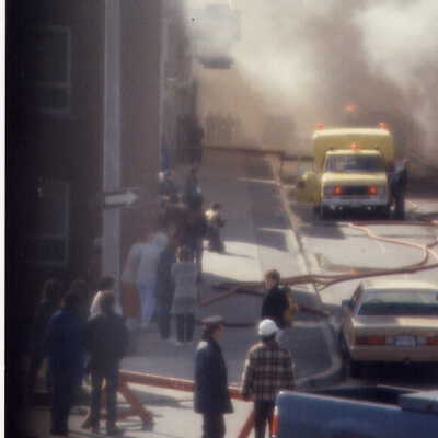 Photograph, Capreol Hardware Store Fire, May 2nd 1986.