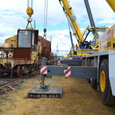 Photograph, NORMHC, Hot Metal Car move from INCO to Prescott Park.