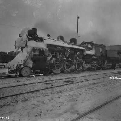 Photograph, Canadian National Railways (CNR) train No. 5547 in snow.