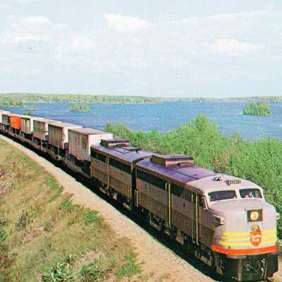 Photograph, Postcard, Canadian Pacific 4001, Christie Lake, Ontario, 1959.