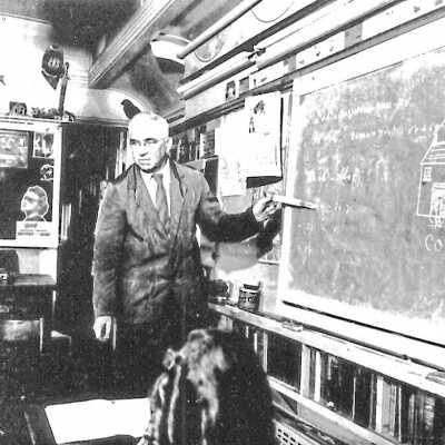 Photograph - School car teacher Fred Sloman teaching algebra class