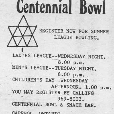 Newspaper Advertisement, Centennial Bowl.