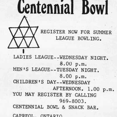 Newspaper Advertisement, Centennial Bowl.