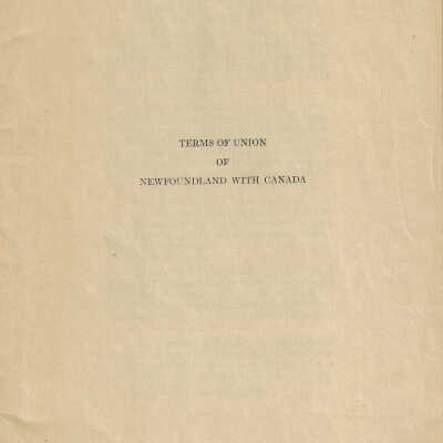 Terms of Union of Newfoundland with Canada