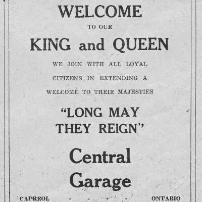 Newspaper Advertisement, Central Garage.