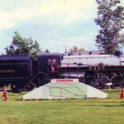 Photograph, Postcard, Canadian Pacific Engine 5433, Chapleau, Ontario.