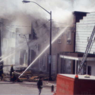 Photograph, Capreol Hardware Store Fire, May 2nd 1986.