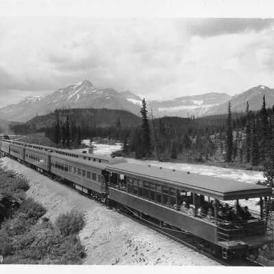 Canadian Pacific Passenger Train, heading West near Lake Louise, Alberta