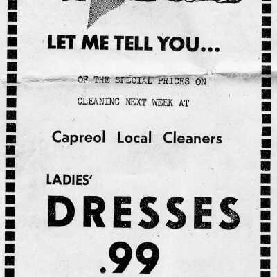Newspaper Advertisement, Capreol Local Cleaners.