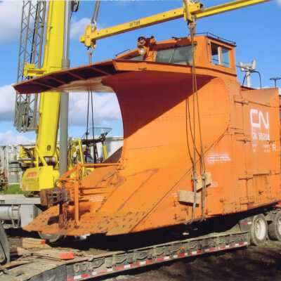 Photograph, CN Snowplow Being Placed.