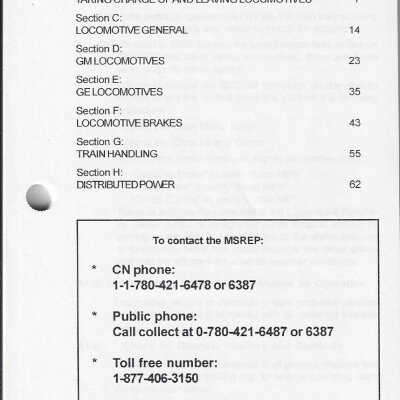 Canadian National: Locomotive Engineer Operating Manual Form 8960