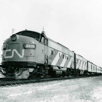 Photograph, Opening Ceremony for CN Rail Express Service, Guelph, Ontario, Locomotive 6536.