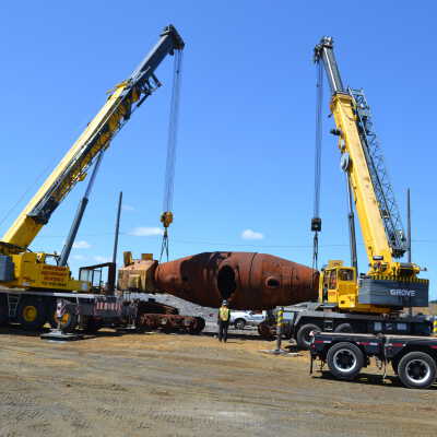 Photograph, NORMHC, Hot Metal Car move from INCO to Prescott Park.