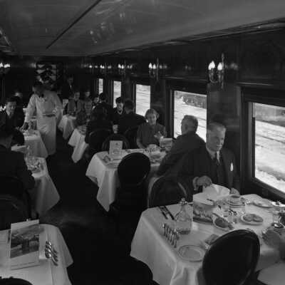 Photograph, Canadian National Railways air conditioned dining car.