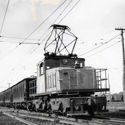 Photograph, INCO Locomotive 112, Sand Fill, 7 Track, from collection of Dave Shaw.