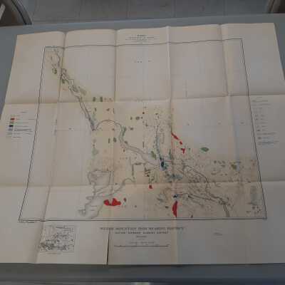 2019.041.002: Map: Canada Department of Mines showing Moose Mountain Iron Bearing District, Hutton Township, Sudbury District. 1914