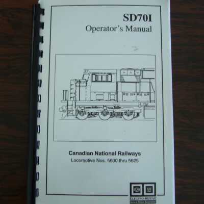 Canadian National Railways Electro-Motive SD701 Locomotive Operator's Manual, Units 5600 thru 5625