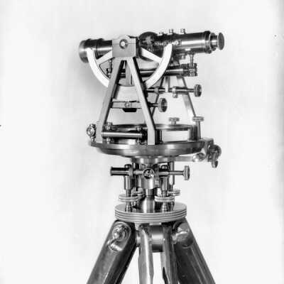 Photograph, Surveyor's instruments used on irrigation work, No. 14, Canadian Pacific Railway (CPR).