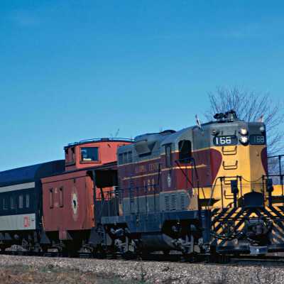 Photograph, Algoma Central Locomotive 168, Sault Ste Marie, 1974.