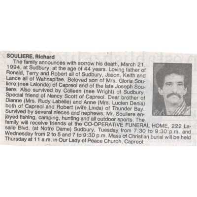 Document, Obituary, Richard Souliere.