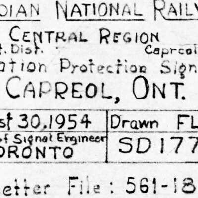 Canadian National: Plan Showing the Station Protection Signals at Capreol