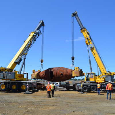 Photograph, NORMHC, Hot Metal Car move from INCO to Prescott Park.
