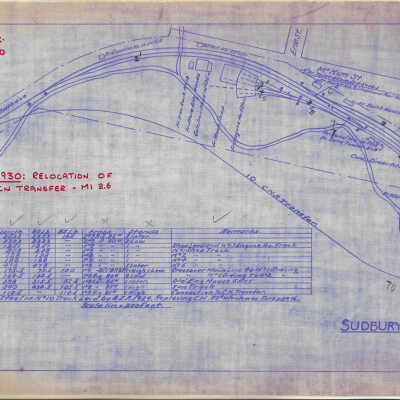 Plan of the Algoma Eastern Railway's Sudbury Yard Showing the Canadian National Railway Transfer
