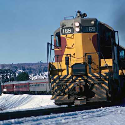 Photograph, Algoma Central Locomotive 169, Searchmont, 1973.
