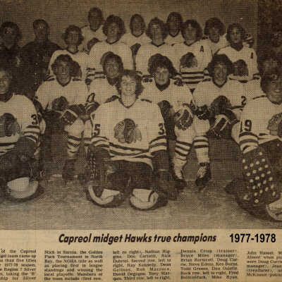 Photograph, 1977-1978 Capreol Midget Hawks.