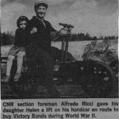 Photograph, CNR, Alfredo Ricci, Helen Ricci, Handcar.