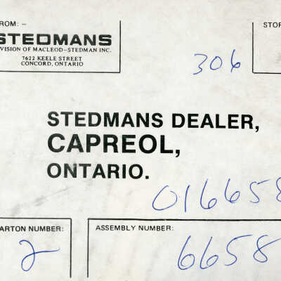 Ticket from Steadmans Dealer in Capreol, Ontario